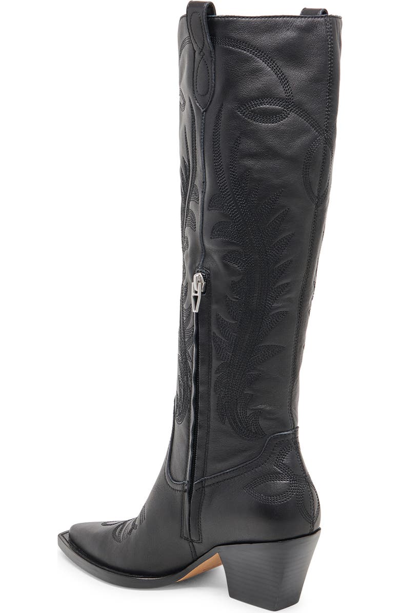 Dolce Vita Ryatt Clip Toe Western Boot, Alternate, color, Black Leather