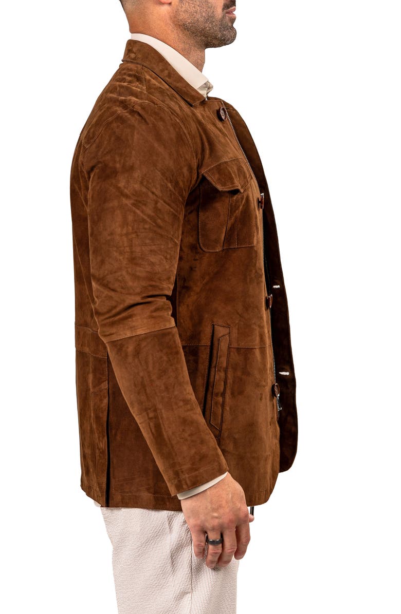 Maceoo Slim Fit Lambskin Suede Jacket, Alternate, color, 