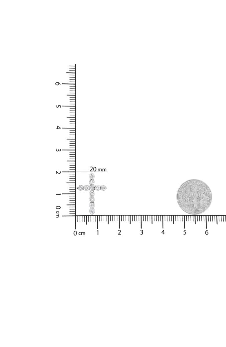 Haus of Brilliance Silver 1.0 Cttw Prong Set Diamond Cross 18" Pendant Necklace, Alternate, color, White