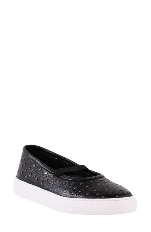 Seychelles Moon Child Stud Mary Jane Flat In Black Leather