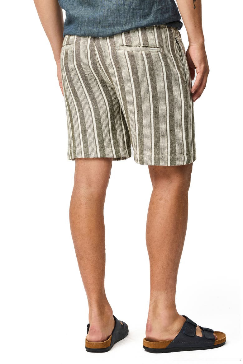 The Laurels Stripe Cotton Blend Drawstring Shorts, Alternate, color, SAGE