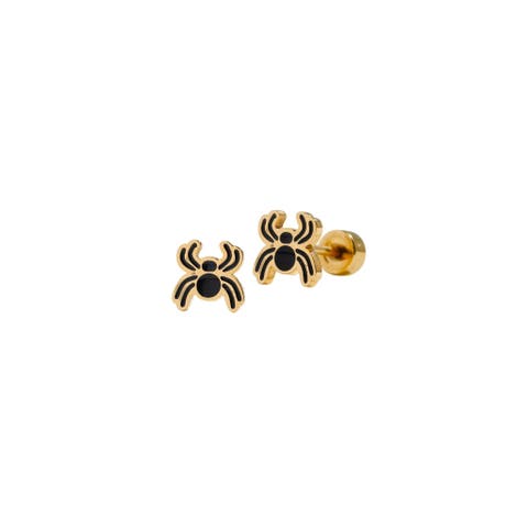 Spider Hypoallergenic Flatback Stud Earrings