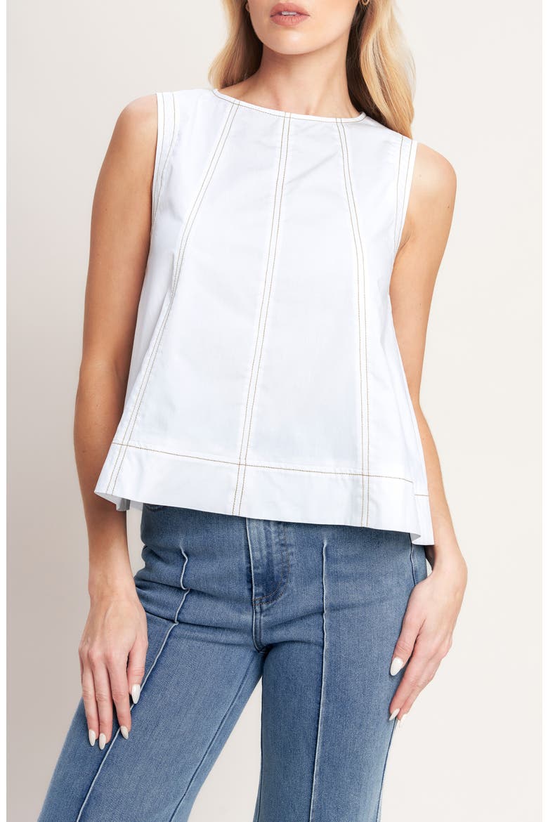 Denim Top, Main, color, WHITE