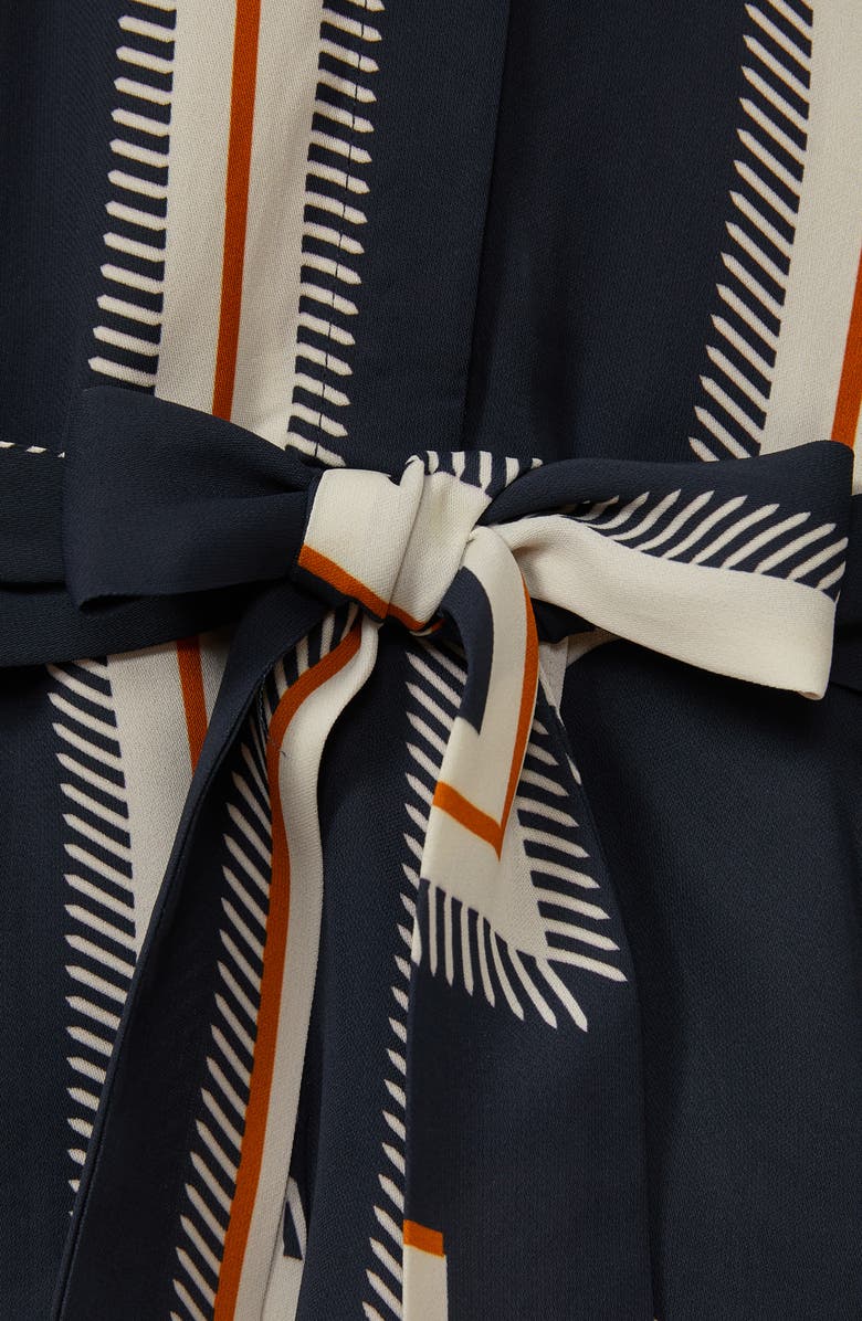 Reiss Ciara Abstract Print Long Sleeve Shirtdress, Alternate, color, Navy