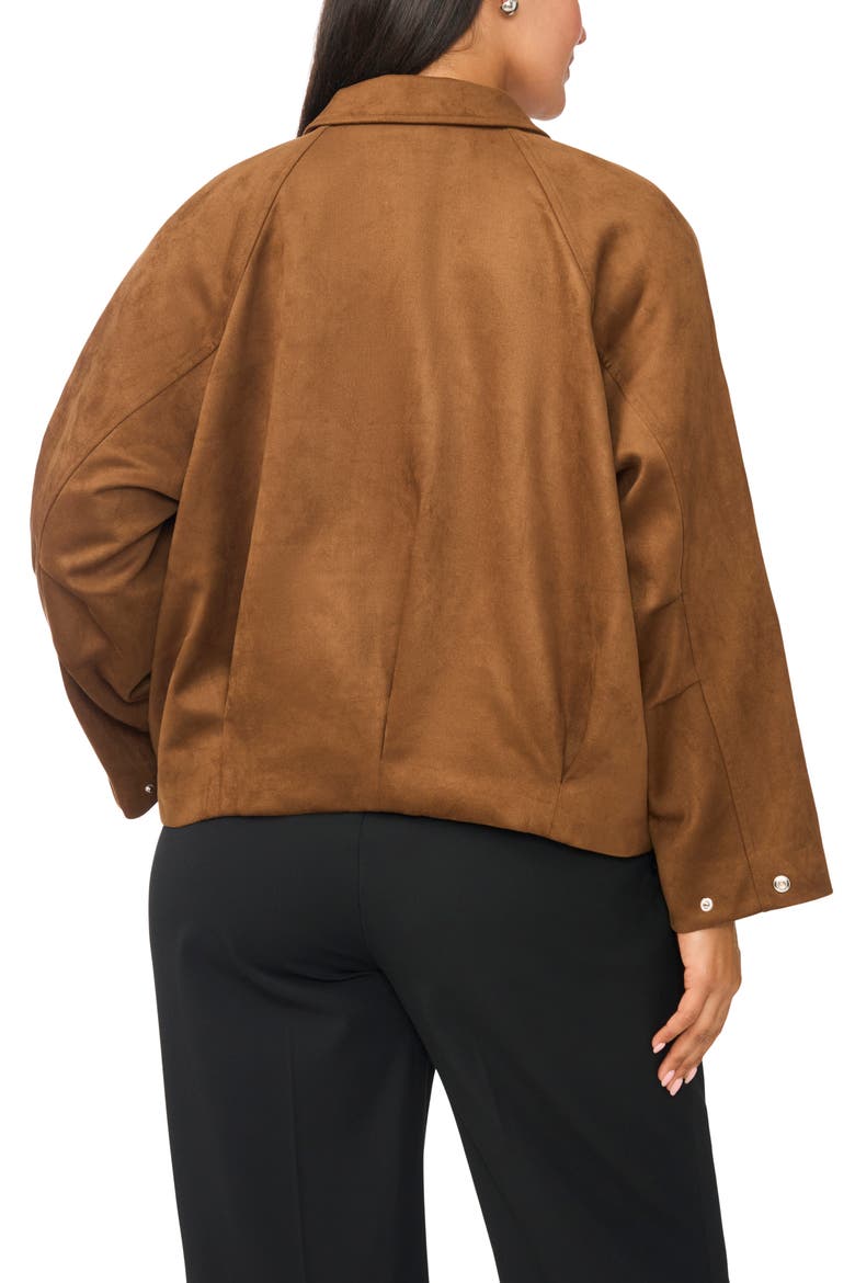 Faux Suede Raglan Sleeve Jacket, Alternate, color, TOASTED