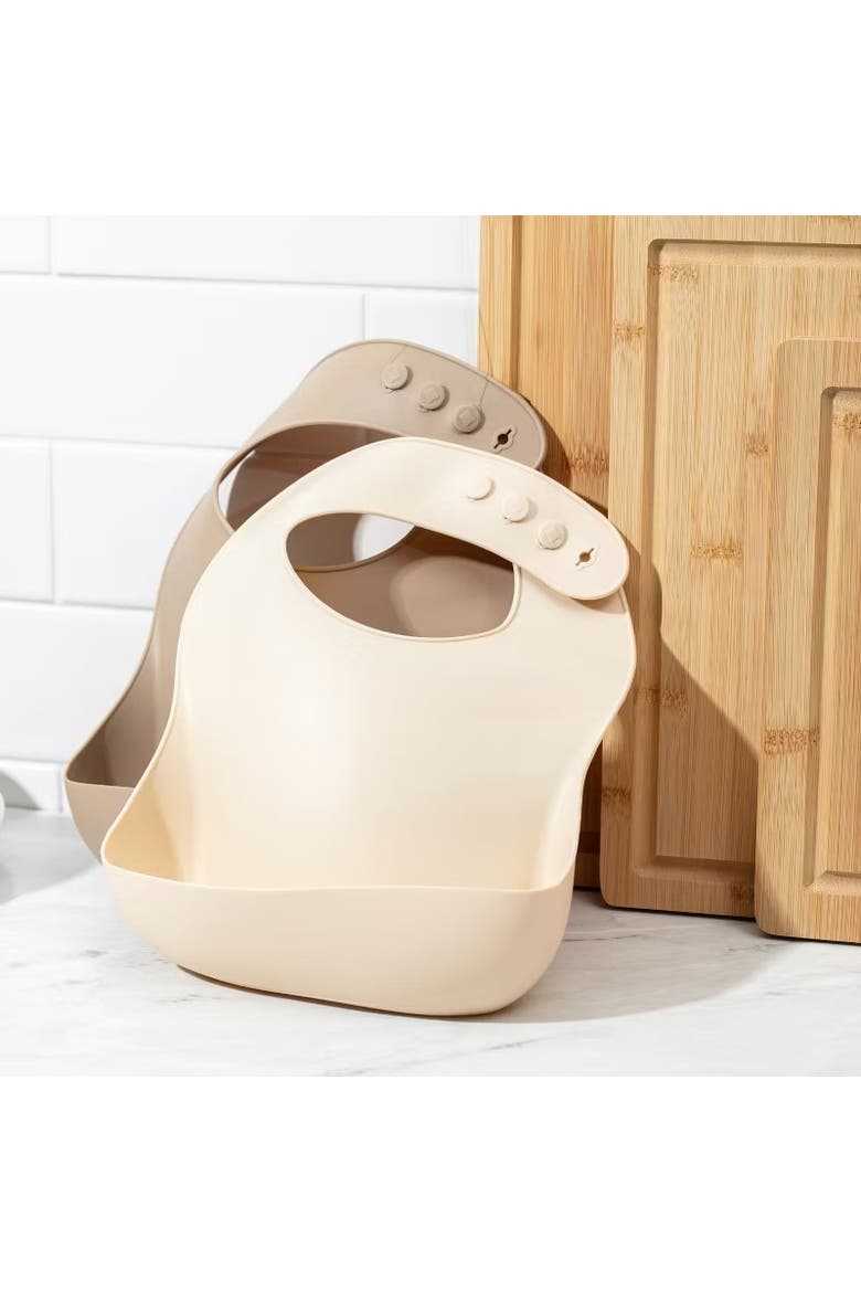 Silicone Baby Fruit Feeder and Bib Set, Alternate, color, Neutral
