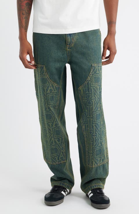 Berkeley Monogram Double Knee Denim Carpenter Pants