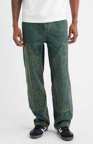 CRIMINAL DAMAGE Berkeley Monogram Double Knee Denim Carpenter Pants