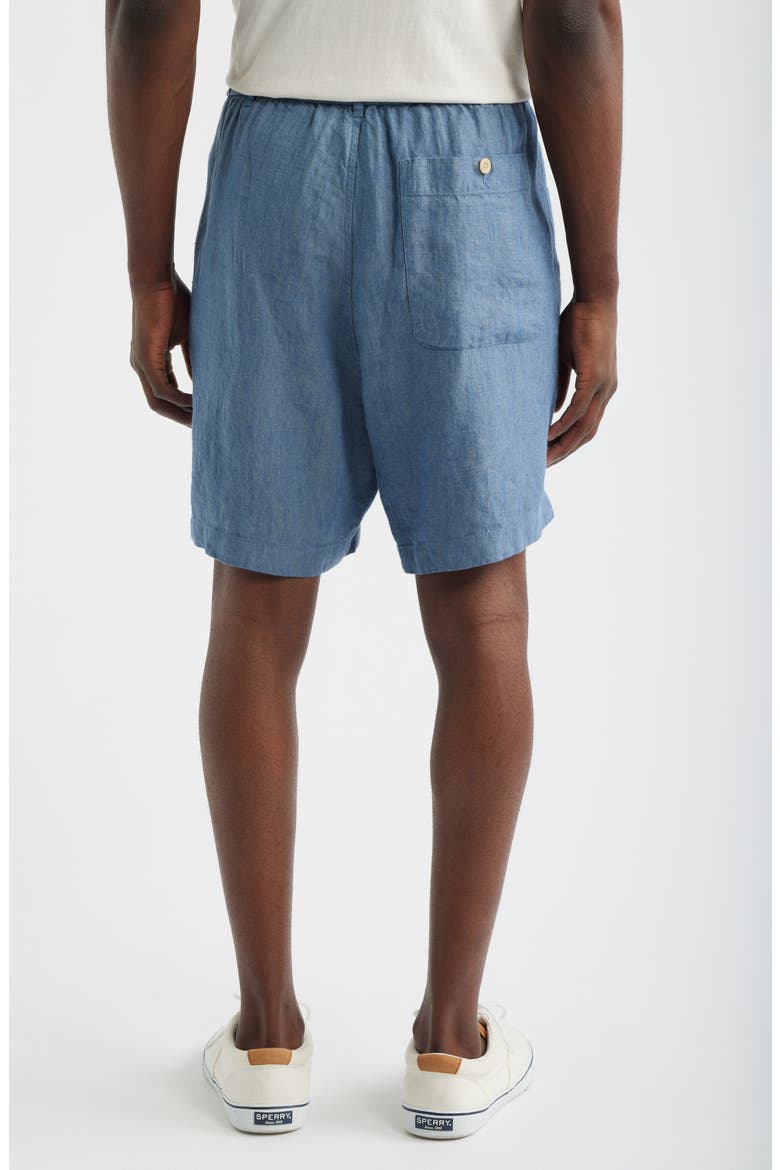 Pull-On Linen Shorts, Alternate, color, LIGHT CHAMBRAY