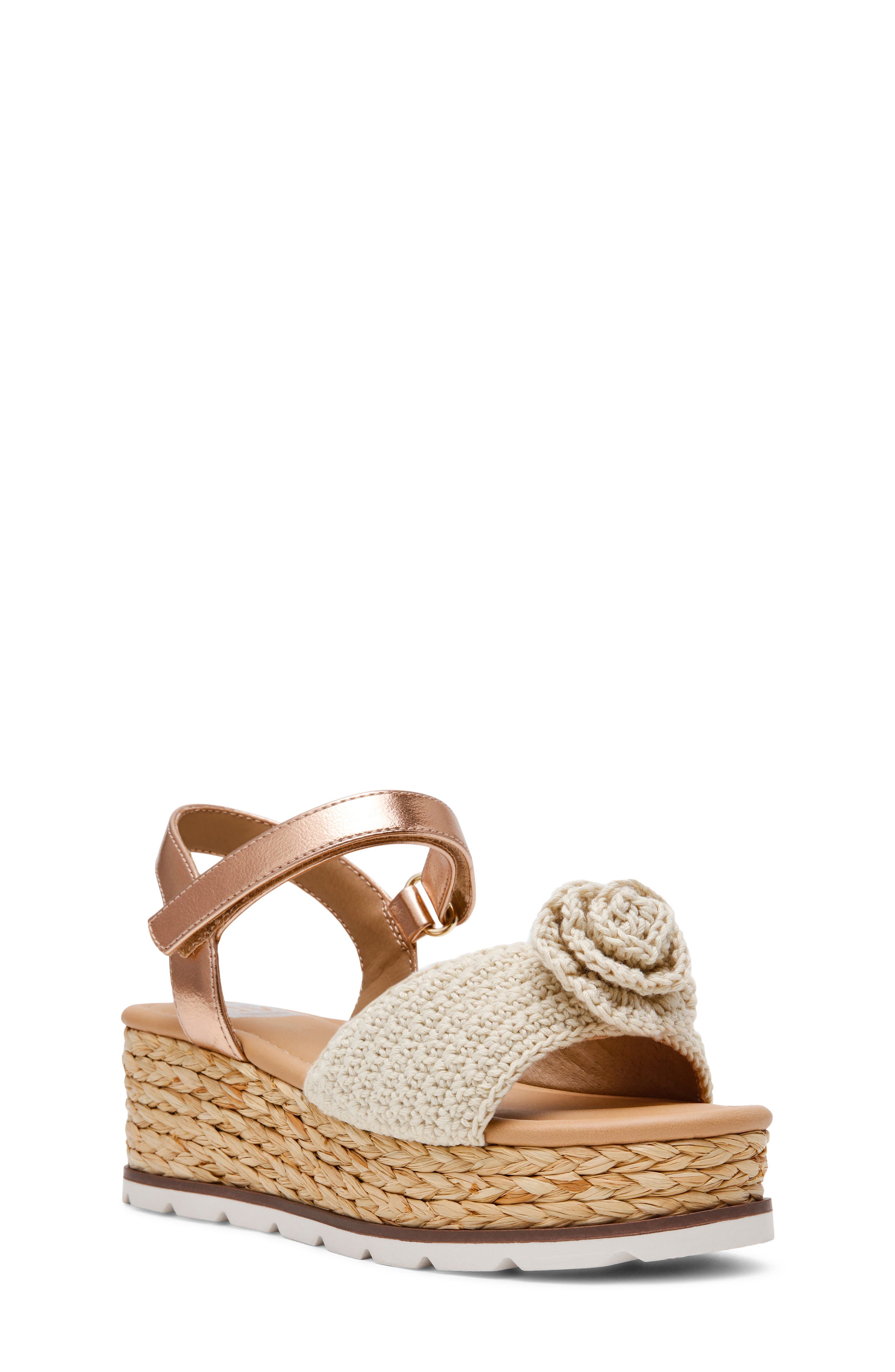 Dolce Vita Kids' Valissa Wedge Sandal, Main, color, Ivory/ Rose Gold