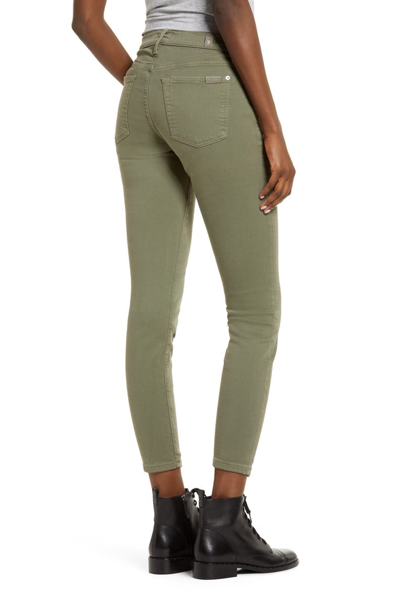 7 For All Mankind® Ankle Skinny Jeans, Alternate, color, AGAVE