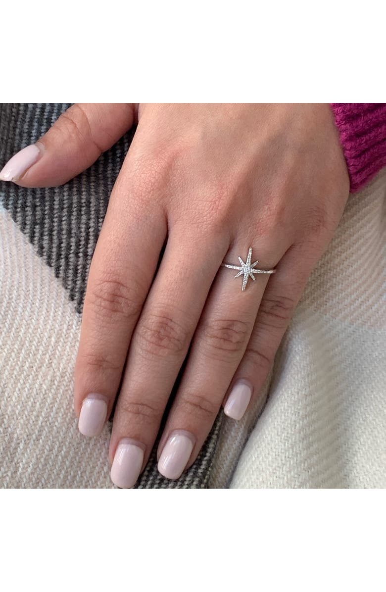 LuvMyJewelry North Star Sterling Silver Diamond Ring, Alternate, color,