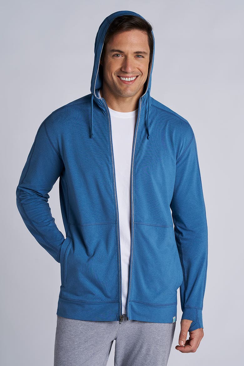Men's LumaLeo Zip-Up Hoodie, UPF 50+ Sun Protection, Alternate, color, Blue Dusk