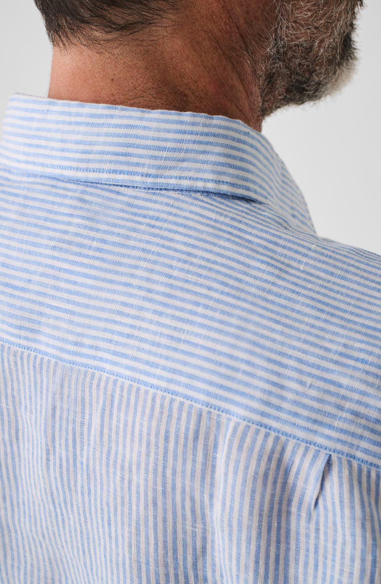 Faherty Laguna Stripe Linen Button-Up Shirt, Alternate, color,
