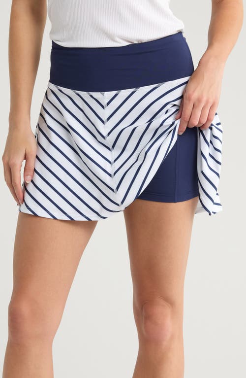 Yogalicious Lux Stripe Match Point Skort In Blue