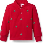 Janie and Jack Embroidered Tree Pique Polo