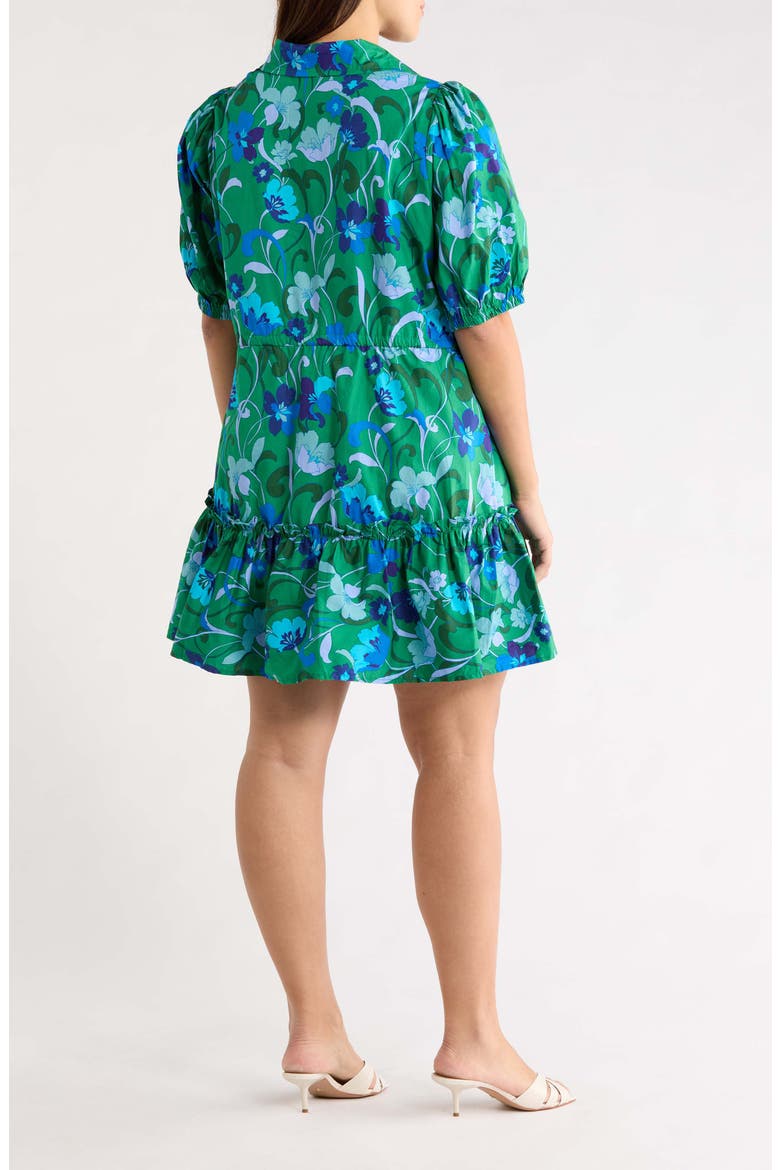 Stacie Floral Print Cotton Minidress, Alternate, color, KELLY-BLUES-MULTI
