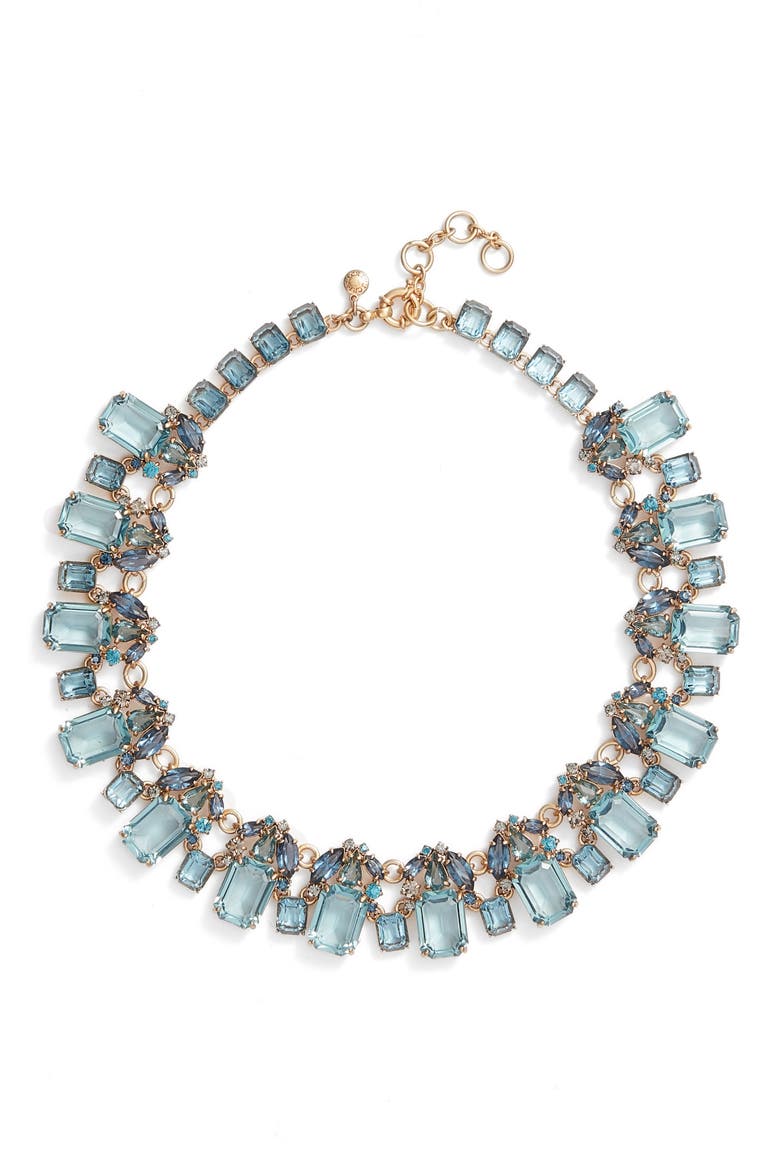 J. Crew Glass Bead Necklace, Main, color, SEACOAST BLUE