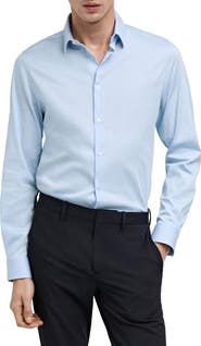 MANGO Slim Fit Stretch Poplin Button-Up Shirt