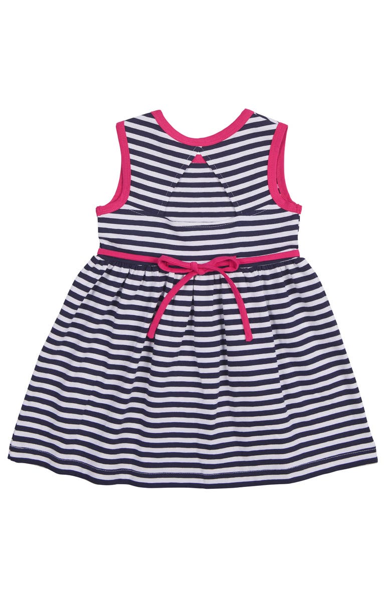 Florence Eiseman Stripe Knit Dress With Pinwheels, Alternate, color, Navy / White