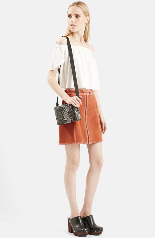TOPSHOP TOPSHOP SUEDE A-LINE MINISKIRT 