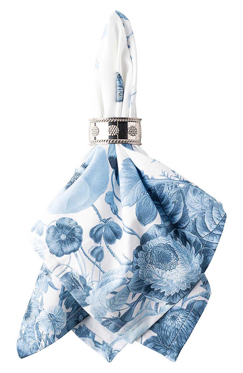 Juliska Set of 4 Field of Flowers Cotton Napkins, Alternate, color, Chambray