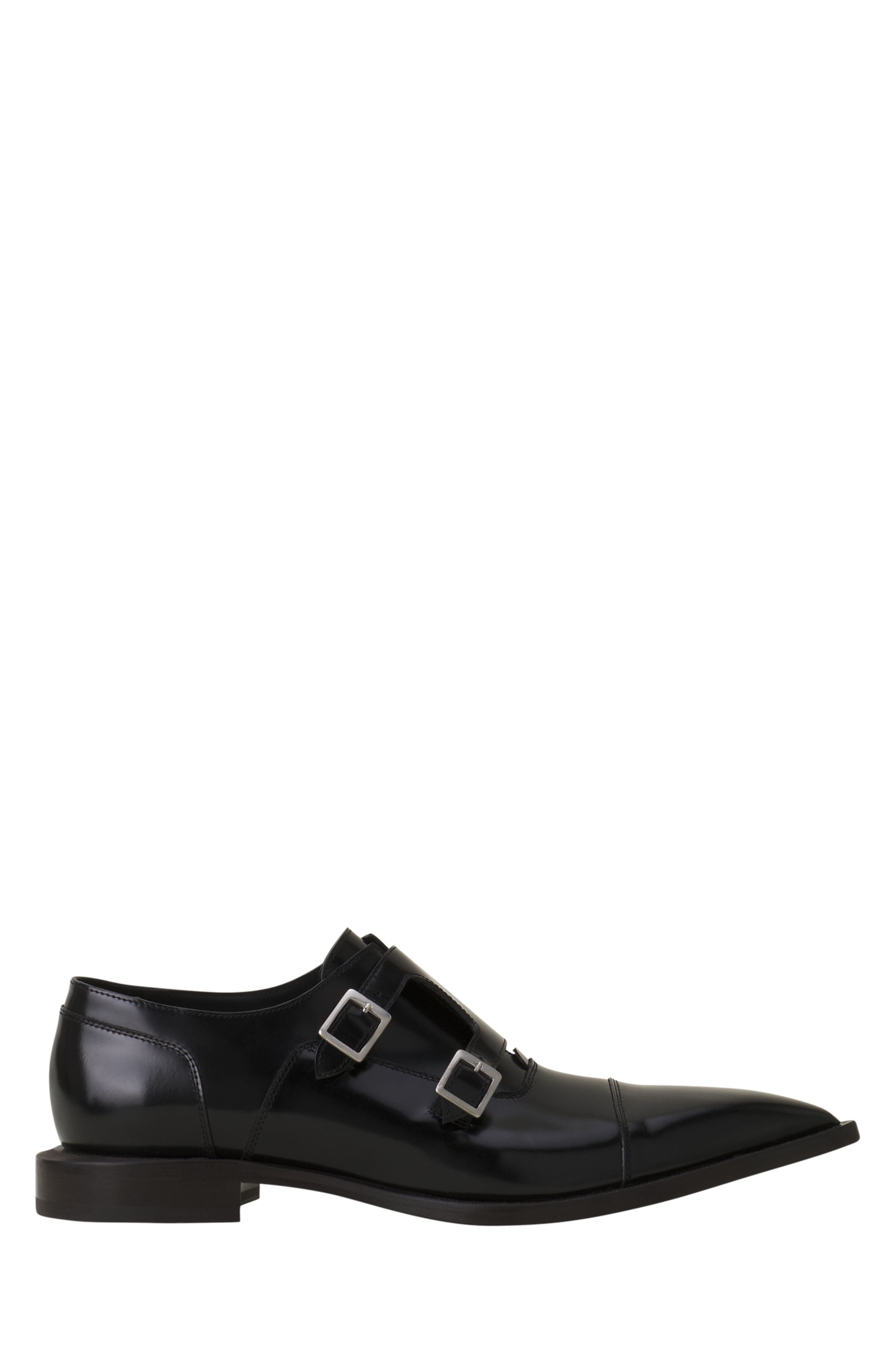 Lanvin Monk Shoes In Glossy Leather, Main, color, Black