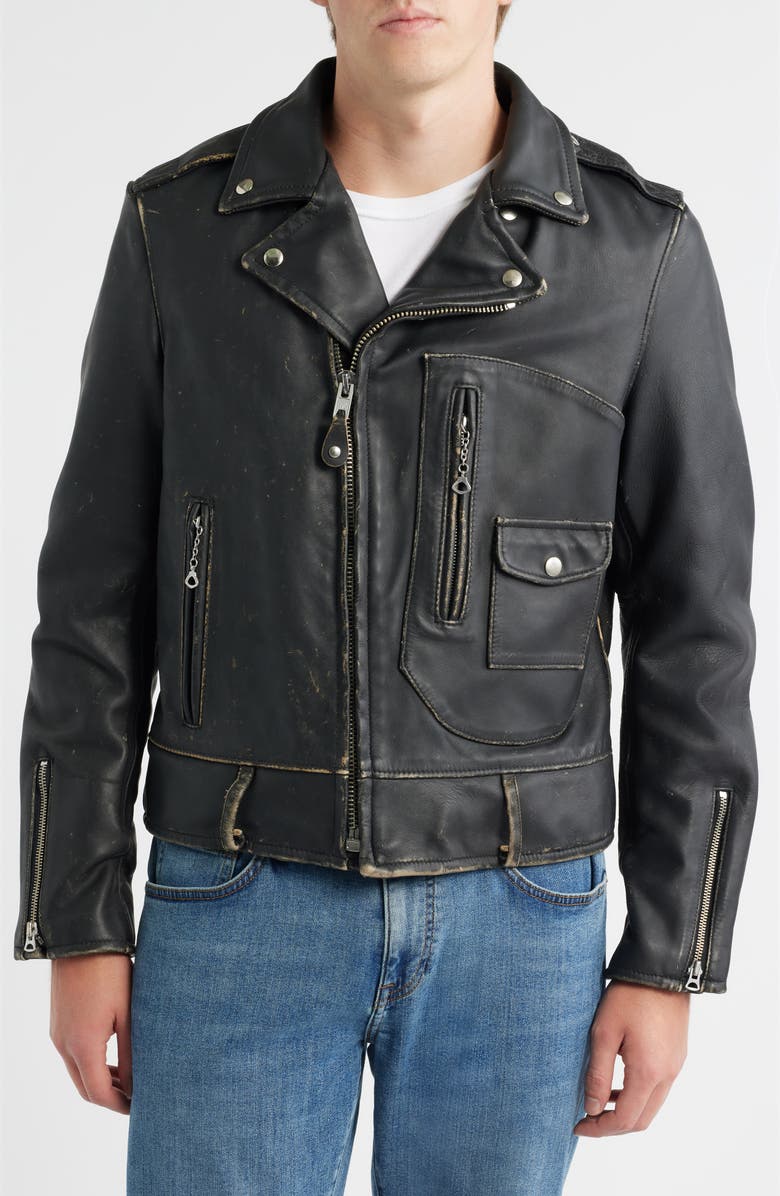 Schott NYC Perfecto Vandals Leather Biker Jacket, Alternate, color, Black