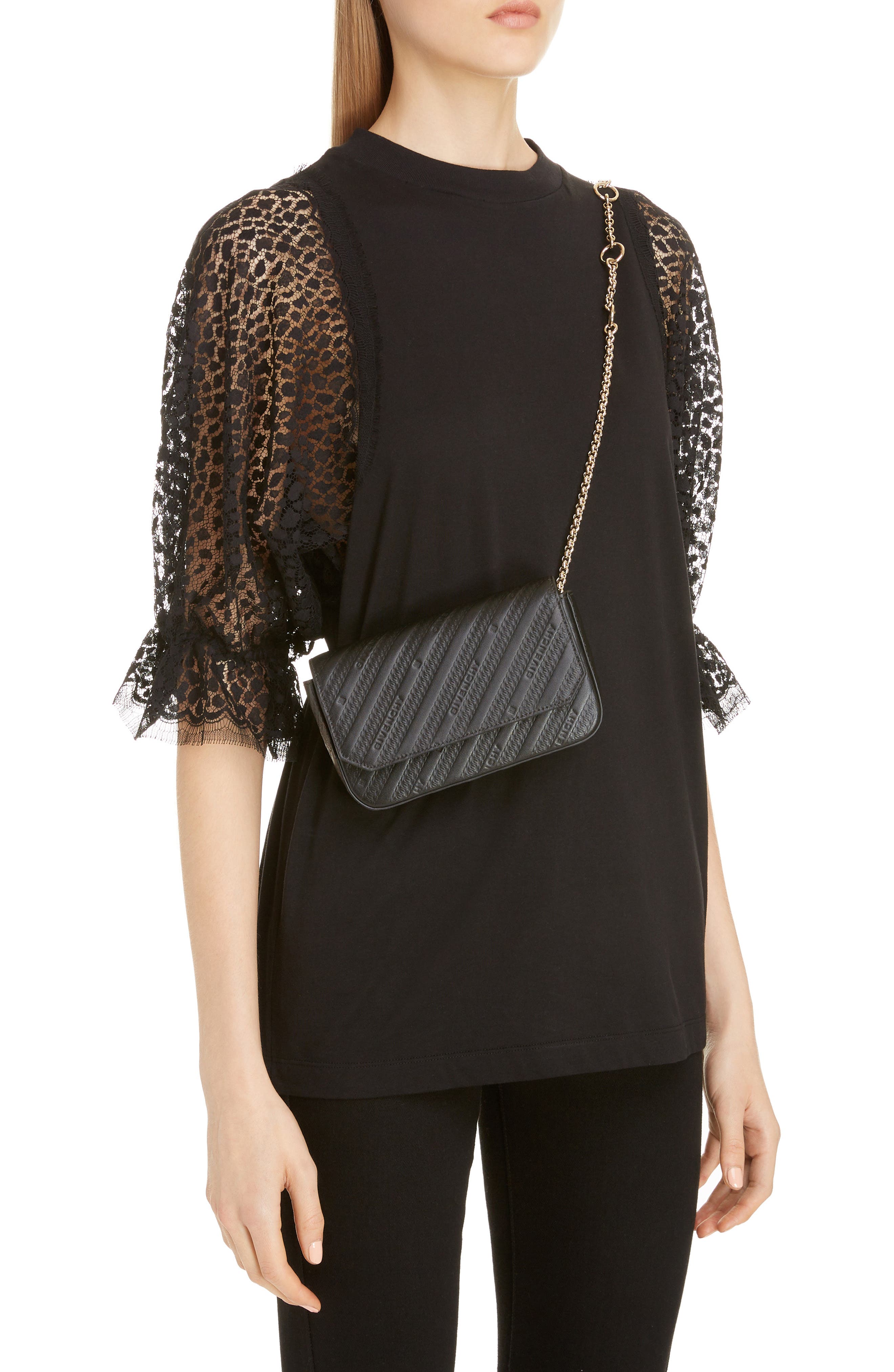 Givenchy Bond Leather Belt Bag, Alternate, color, 