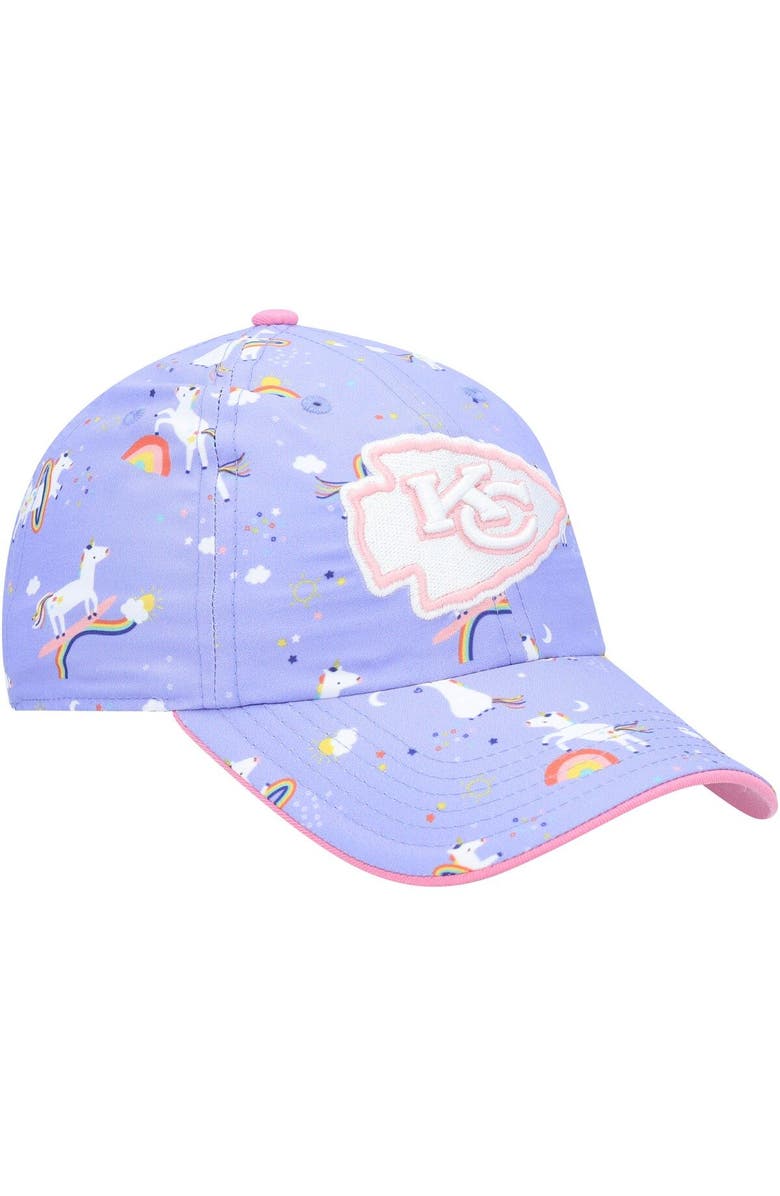 '47 Girls Preschool '47 Purple Kansas City Chiefs Unicorn Clean Up Adjustable Hat, Alternate, color, Purple
