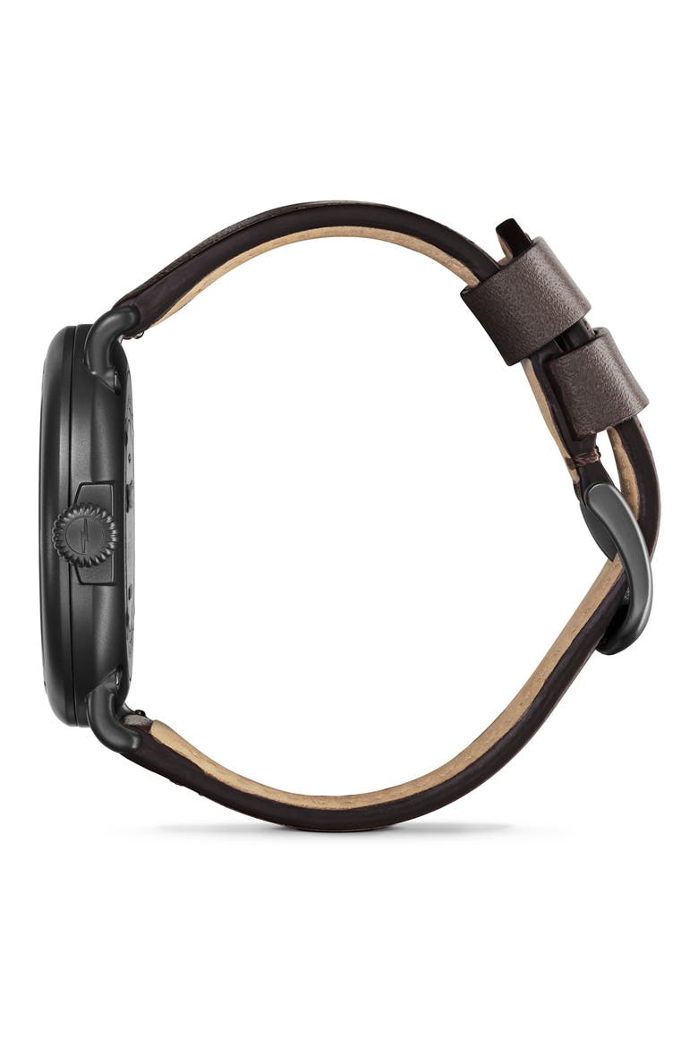 Runwell Leather Strap Watch, 47mm, Alternate, color, PERSIMMON