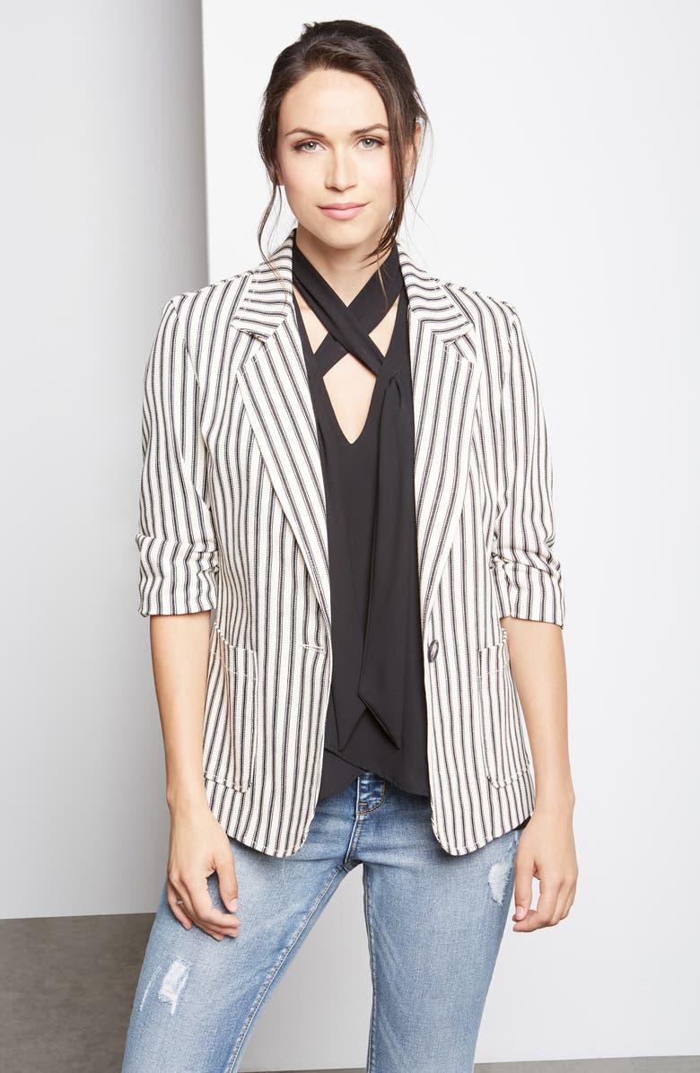 Karen Kane Ruched Sleeve Blazer, Alternate, color,
