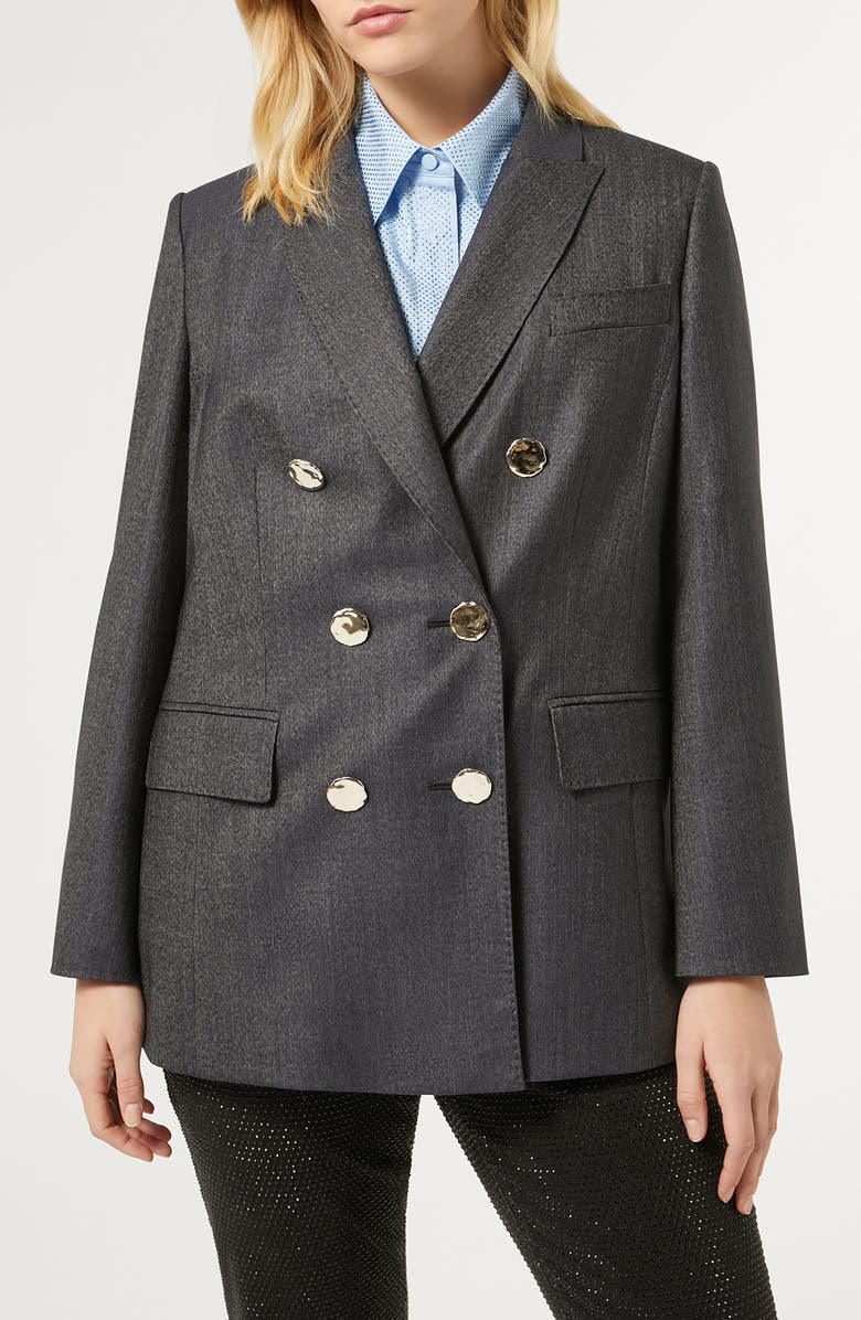 Marina Rinaldi Talpa Stretch Virgin Wool 
Silk Blazer, Main, color, 