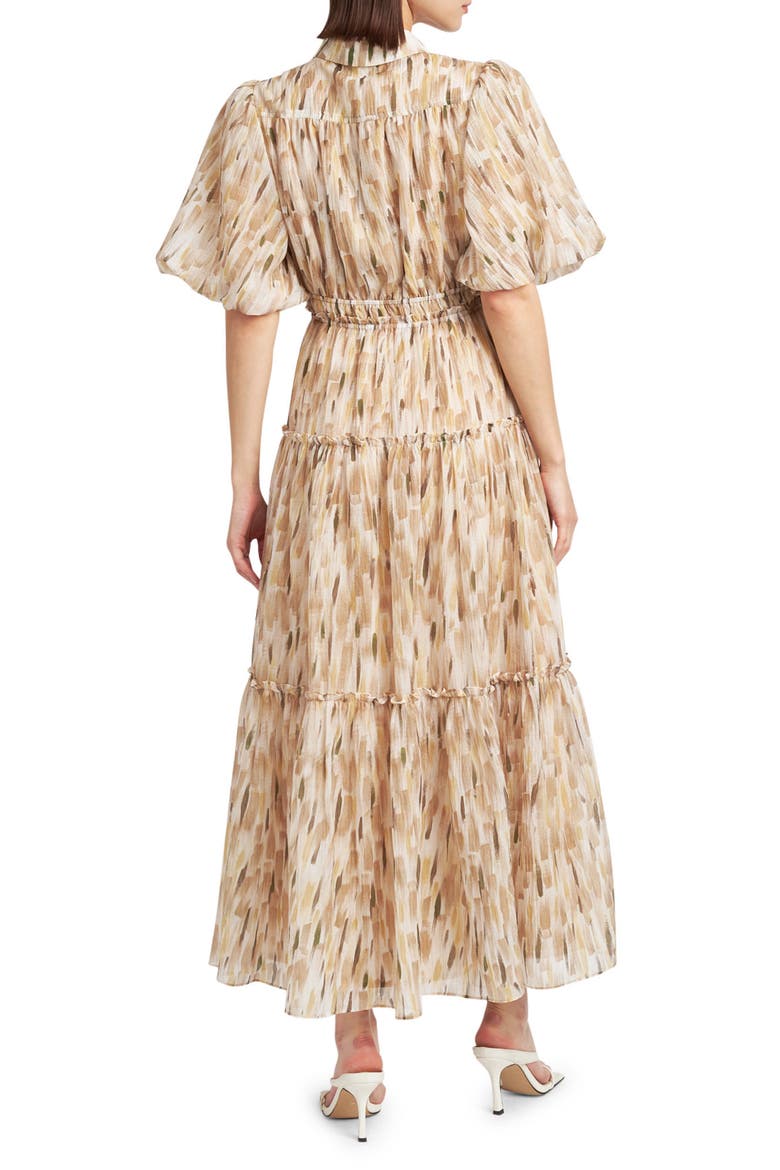 Billie Tiered Dress, Alternate, color, TAUPE MULTI
