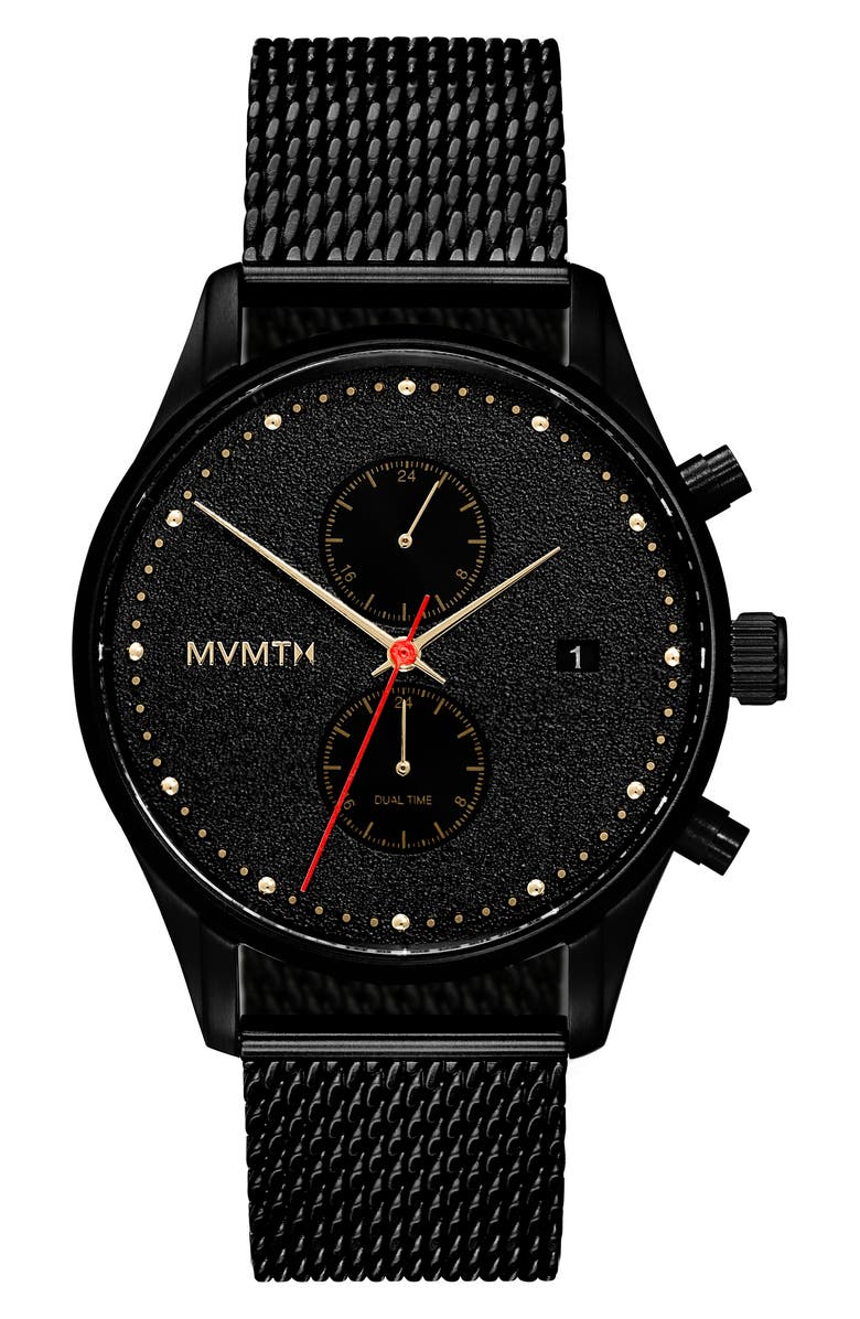 MVMT WATCHES MVMT Voyager Caviar Chronograph Mesh Strap Watch, 42mm, Main, color,