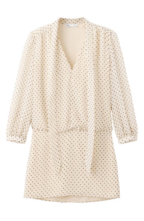 Polka Dot Long Sleeve Minidress