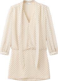 MANGO Polka Dot Long Sleeve Minidress