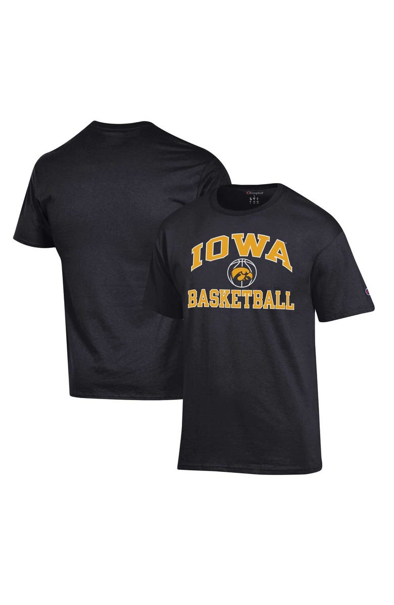 Champion Men's Champion Black Iowa Hawkeyes Basketball Icon T-Shirt, Main, color, 