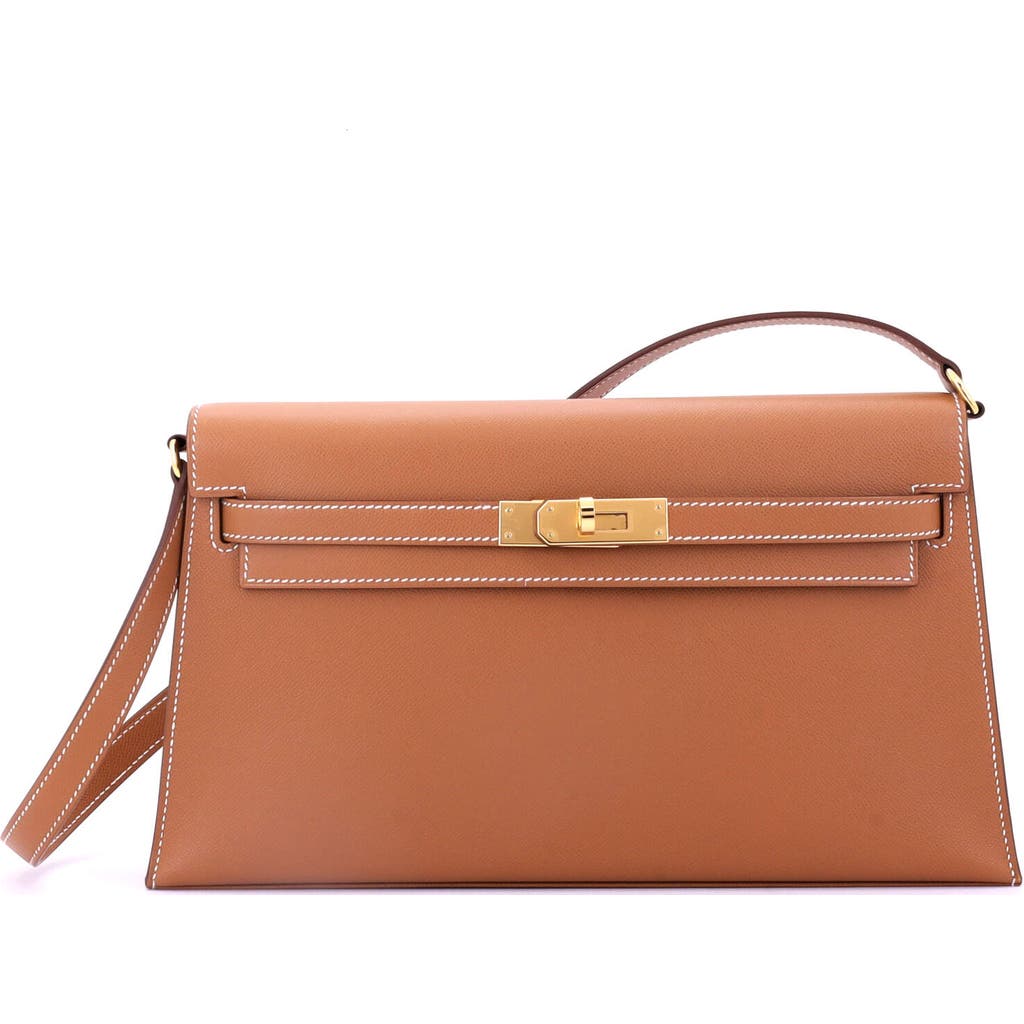 Pre-owned Hermes Hermes Kelly Elan Shoulder Bag Madame In Gold