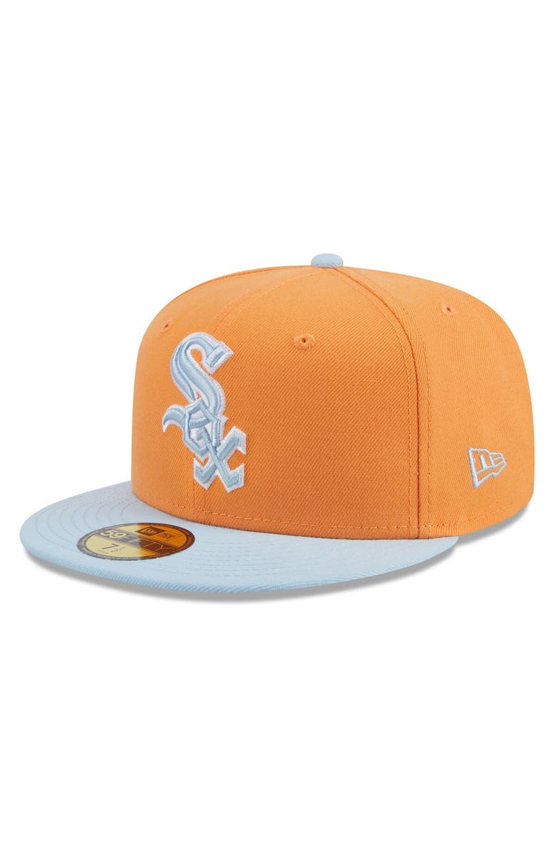 New Era Men's New Era Orange/Light Blue Chicago White Sox Spring Color Basic Two-Tone 59FIFTY Fitted Hat, Alternate, color, Orange