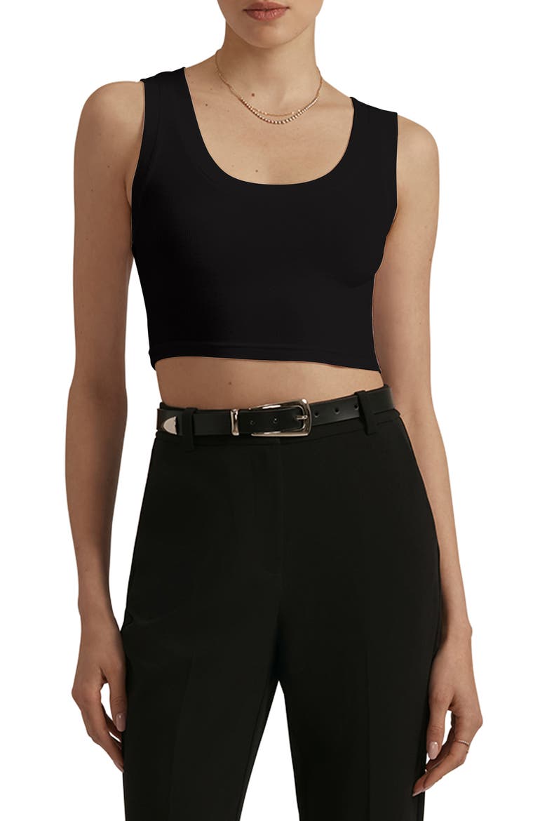 The Cutting It Loose Rib Crop Top, Main, color, BLACK