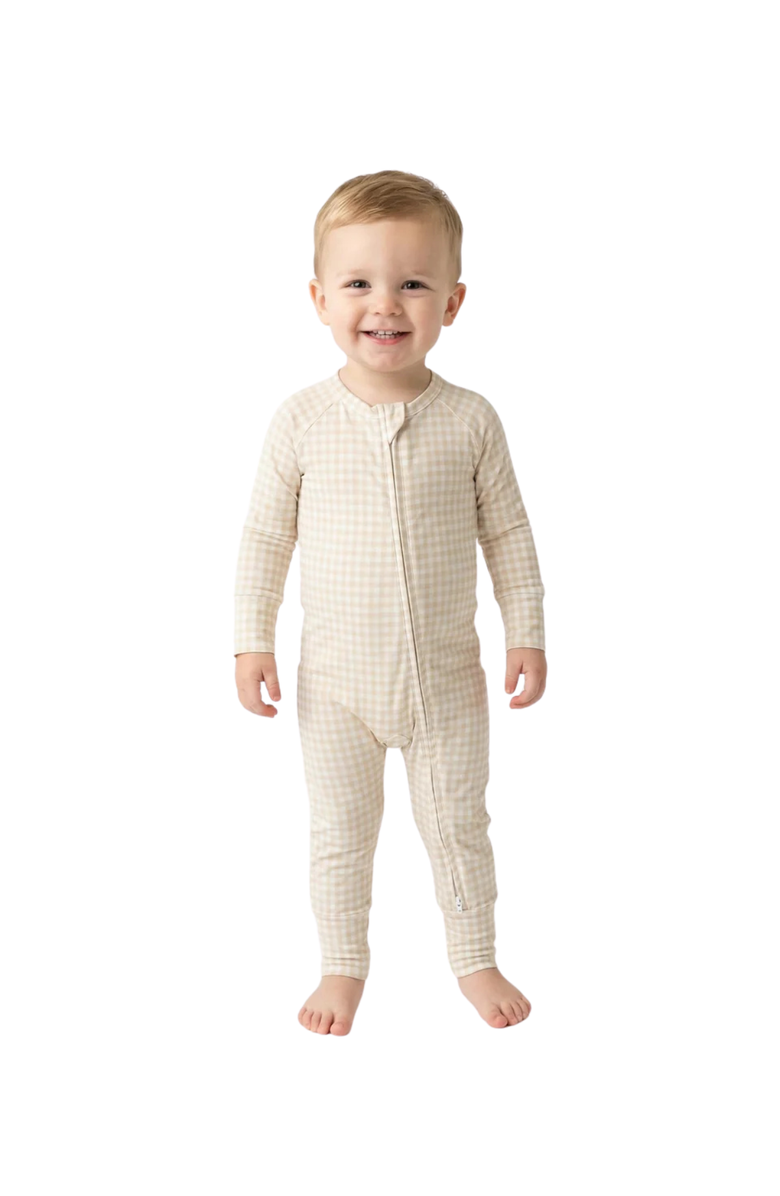 Motette Long Sleeve and Pajama Sleeper, Alternate, color, Sandstone Gingham