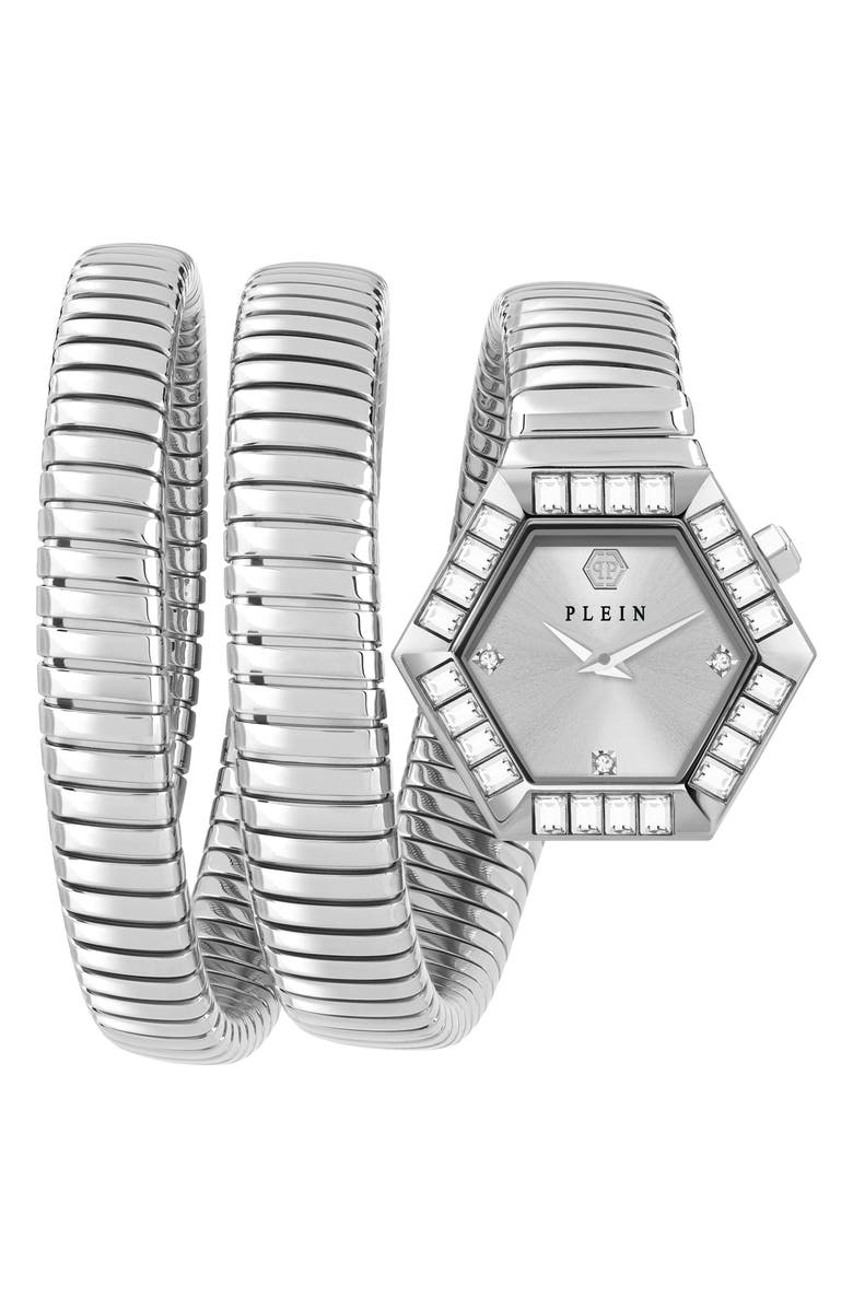 PHILIPP PLEIN $nake Hexagon Crystal Bracelet Watch, 28mm, Main, color, Stainless Steel