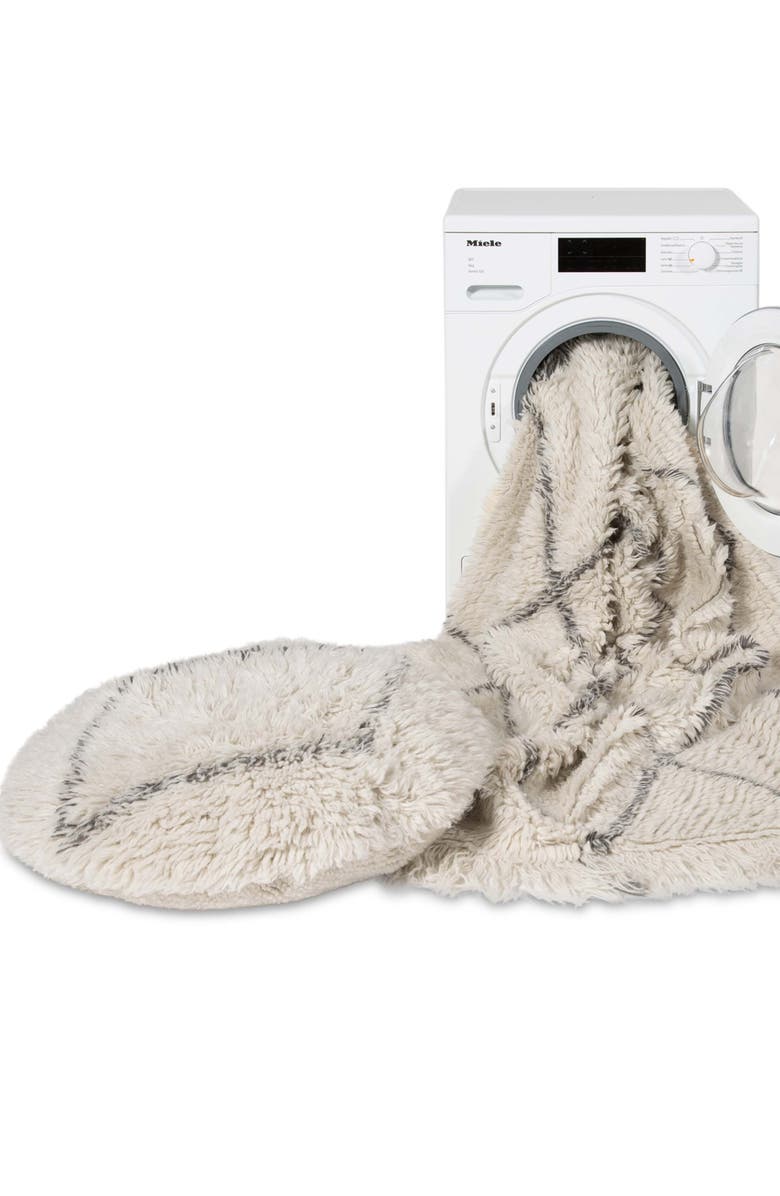 Lorena Canals Berber Soul Washable Wool Pouf, Alternate, color, Green Tones