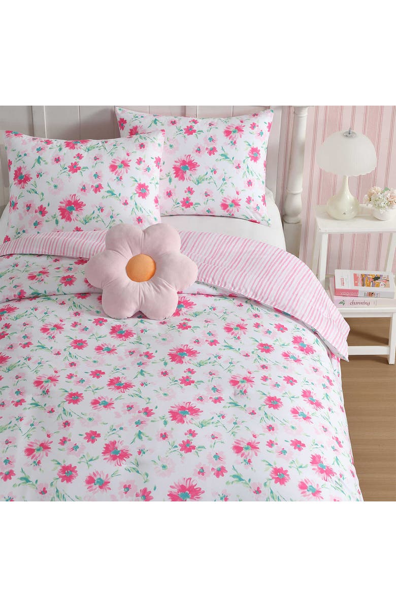 Laura Ashley Meadow Daisies Comforter Set, Alternate, color, Pink