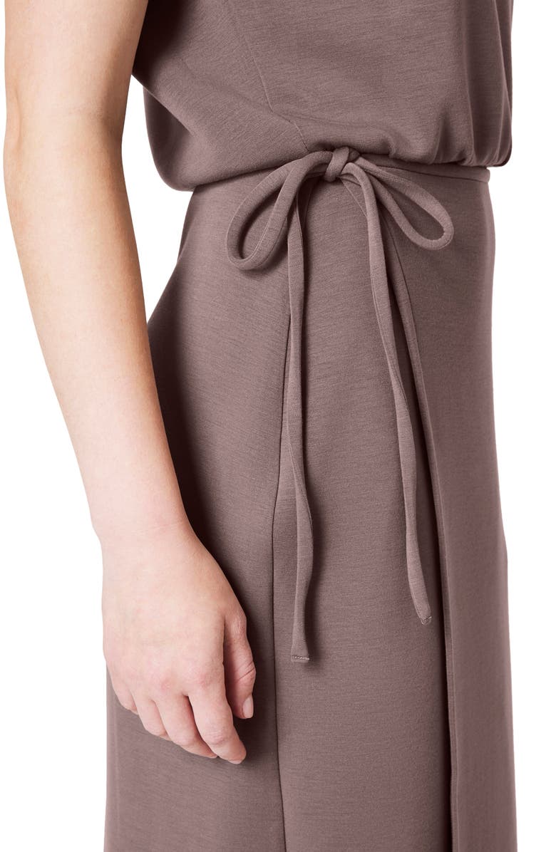 SPANX<sup>®</sup> AirEssentials Tie Waist Midi Dress, Alternate, color, Smoke