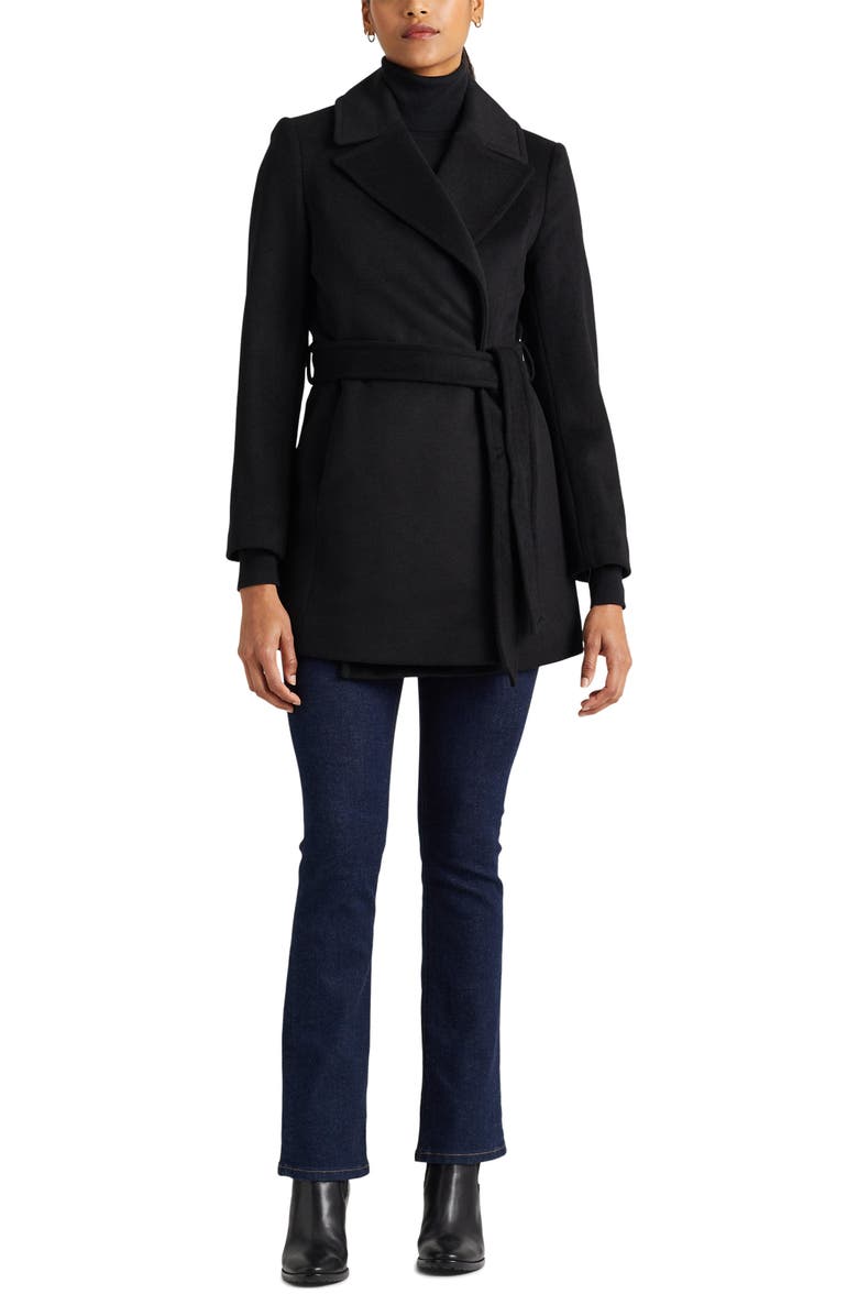 Lauren Ralph Lauren Belted Wool Blend Coat, Alternate, color,
