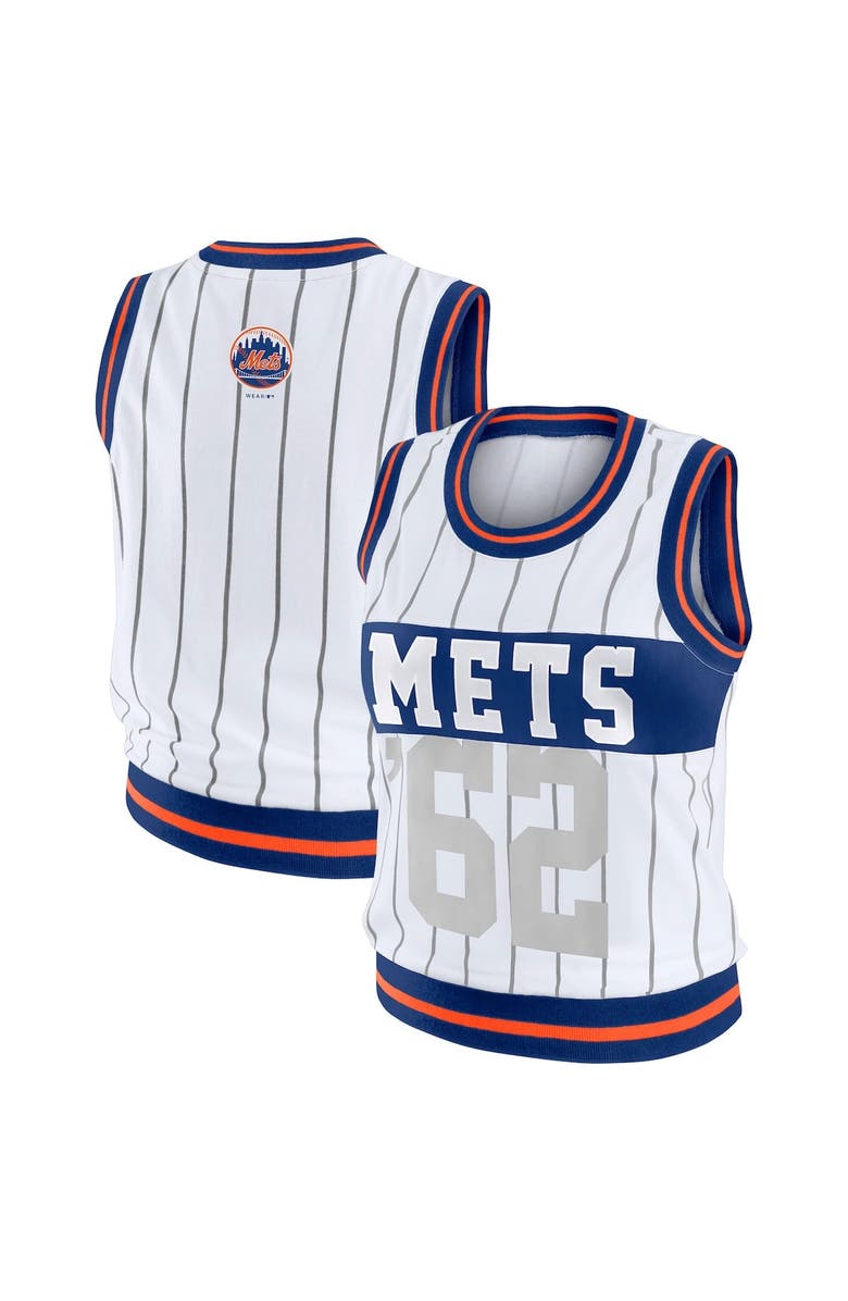 WEAR by Erin Andrews Women's WEAR by Erin Andrews  White New York Mets Sporty Tank Top, Main, color, White