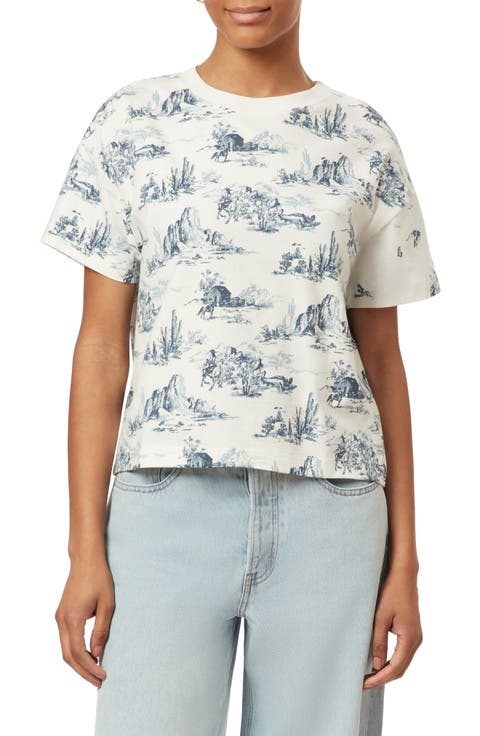 Dyed Boxy Crop Graphic T-Shirt