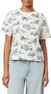 Scotch & Soda Dyed Boxy Crop Graphic T-Shirt